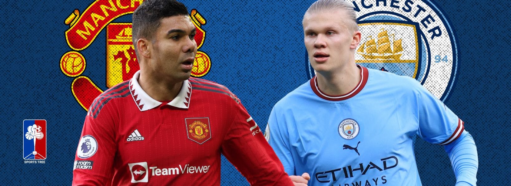 Manchester United and Manchester City stars Carlos Casemiro and Erling Haaland